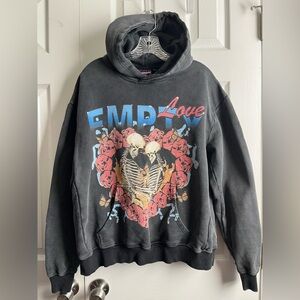 Majorwavez Empty Love Graphic Hoodie Charcoal Small